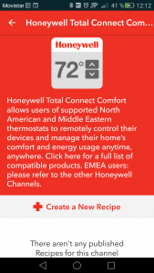DO app crear acción Honeywell